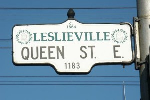 Leslieville - Street Sign